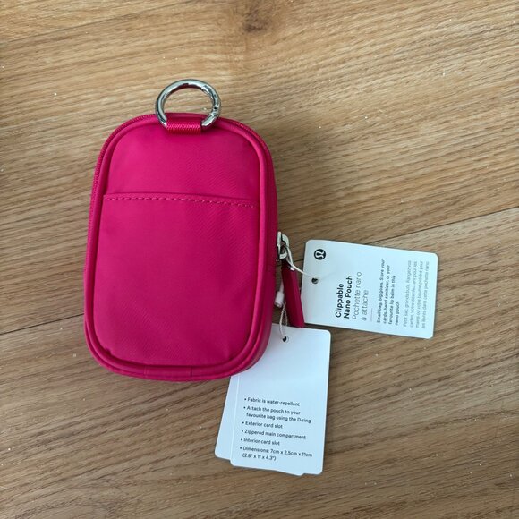 Lululemon Athletic Clippable Nano Pouch Passionate Pink NWT One Size - Picture 2 of 7
